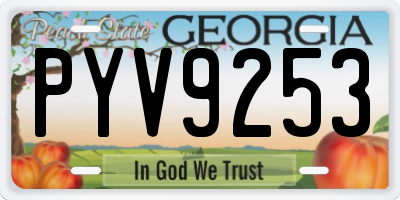 GA license plate PYV9253