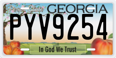 GA license plate PYV9254