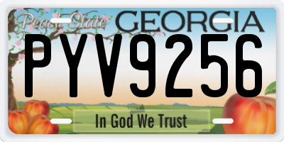 GA license plate PYV9256