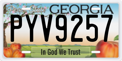 GA license plate PYV9257