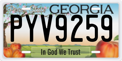 GA license plate PYV9259