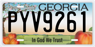 GA license plate PYV9261