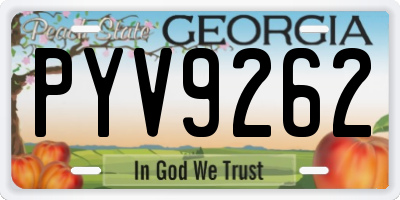 GA license plate PYV9262