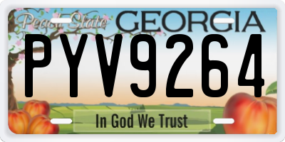 GA license plate PYV9264