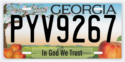 GA license plate PYV9267