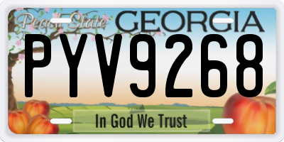GA license plate PYV9268