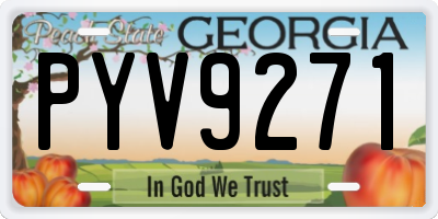 GA license plate PYV9271