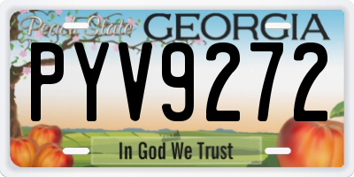 GA license plate PYV9272