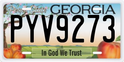 GA license plate PYV9273