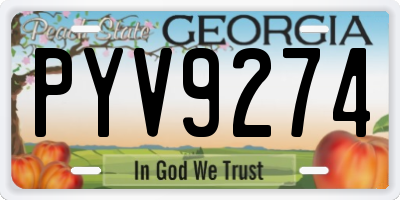 GA license plate PYV9274
