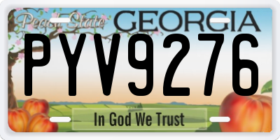 GA license plate PYV9276