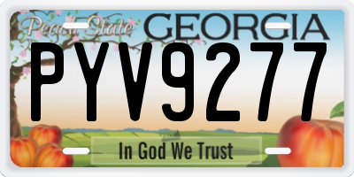 GA license plate PYV9277
