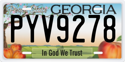 GA license plate PYV9278