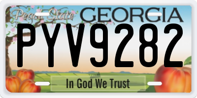 GA license plate PYV9282