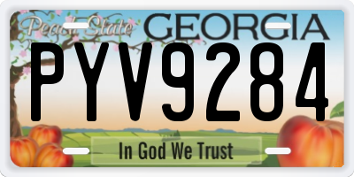 GA license plate PYV9284
