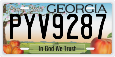 GA license plate PYV9287