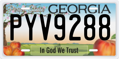 GA license plate PYV9288