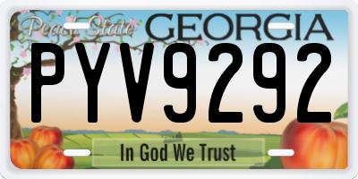 GA license plate PYV9292