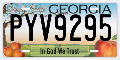 GA license plate PYV9295