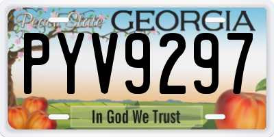 GA license plate PYV9297