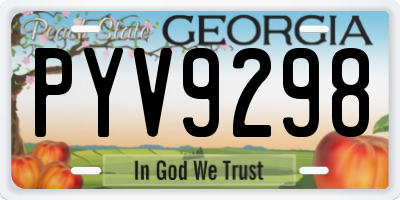 GA license plate PYV9298