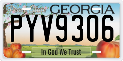 GA license plate PYV9306