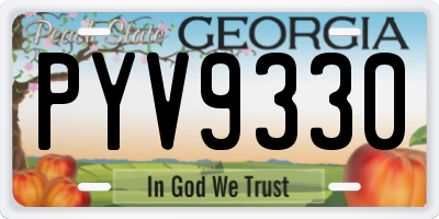 GA license plate PYV9330