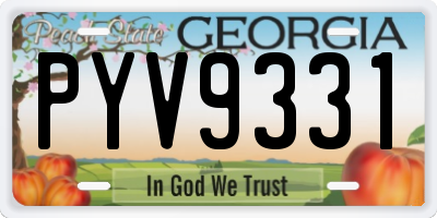 GA license plate PYV9331