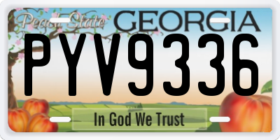 GA license plate PYV9336