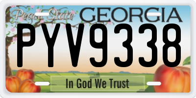 GA license plate PYV9338