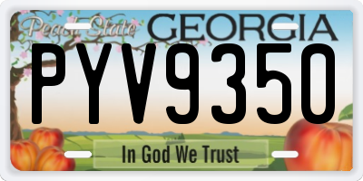 GA license plate PYV9350