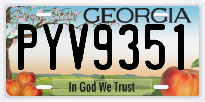 GA license plate PYV9351