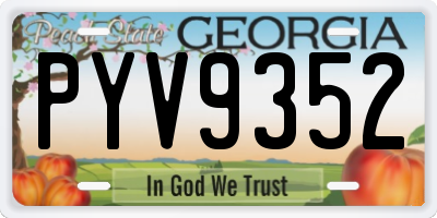 GA license plate PYV9352