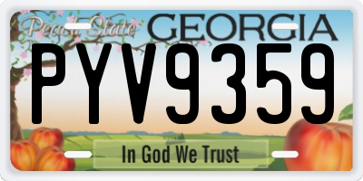 GA license plate PYV9359