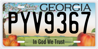 GA license plate PYV9367