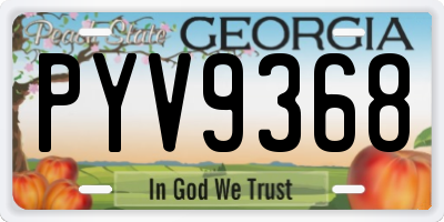GA license plate PYV9368