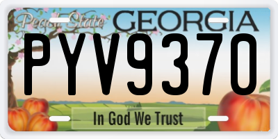 GA license plate PYV9370