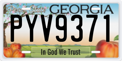 GA license plate PYV9371