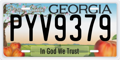 GA license plate PYV9379
