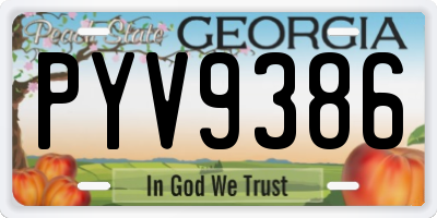 GA license plate PYV9386