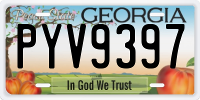 GA license plate PYV9397
