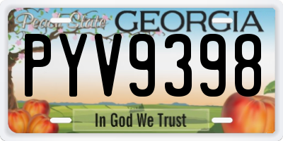 GA license plate PYV9398