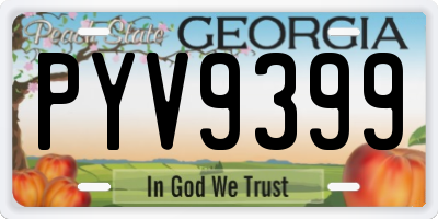 GA license plate PYV9399