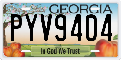 GA license plate PYV9404