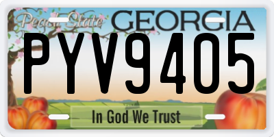 GA license plate PYV9405