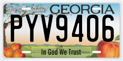 GA license plate PYV9406