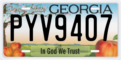 GA license plate PYV9407