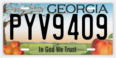 GA license plate PYV9409