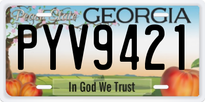 GA license plate PYV9421