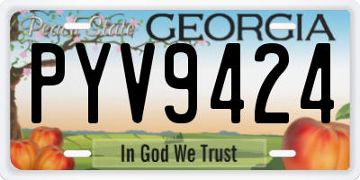 GA license plate PYV9424